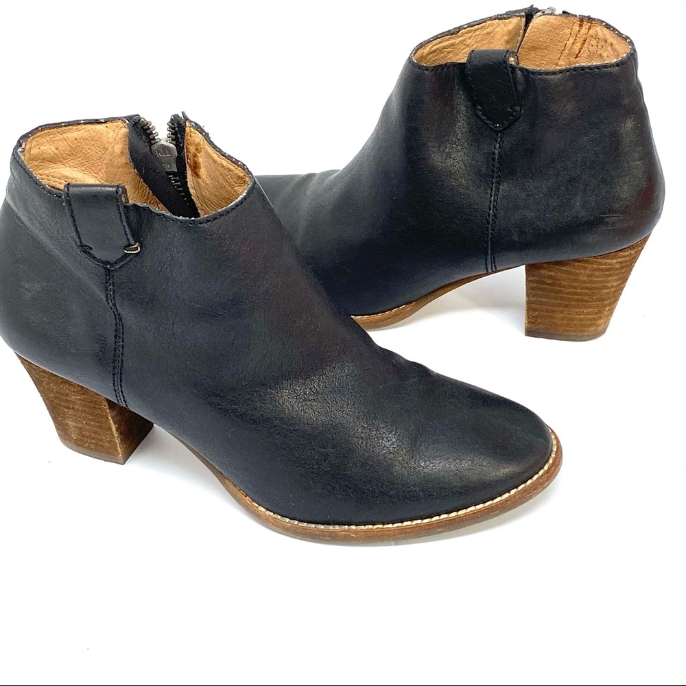 Madewell The Billie Black Leather Bootie SZ 6